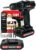 MYLEK 18V Cordless Drill Driver Lithium Ion Electric Drill Set – Spare Battery 13 Piece Combi Accessory Kit Included – LED Worklight (Black & Red)