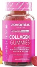 Novomins- Collagen Gummies - Peptides with Hyaluronic Acid, Vitamin C & Biotin