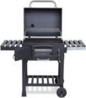 Outdoor XL Smoker Barbecue Charcoal Portable BBQ Grill, 2 Folding Side Table, Bu