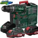 Parkside 20V Cordless Drill Driver XXL Set With 2× 2Ah Battery & Charger + More