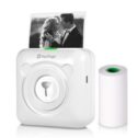 PeriPage A6 Mini Portable Thermal Printer Wireless - WHITE + 12 ROLLS OF PAPER