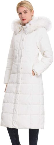 Polydeer Women’s Puffer Jacket Max Long Thickened Hooded Coat Vegan Down Winter Parka