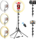 Ring Light with Tripod Stand & Phone Holder Tall, 12.6 Inch Selfie Ring Lights f
