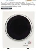 Russell Hobbs RH3VTD800 White 2.5kg Vented Tumble Dryer Collection Only