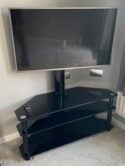 Sony Bravia 43 Inch Television with Glass TV Stand-Cabinet-Unit-Base. Used, A1