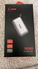SSK Portable NVMe SSD 2TB Solid State Drive, up to 1050MB/s USB C 3.2 Gen2