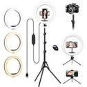 VEVICE 12.6" Professional Selfie Ring Light & Tripod & Phone Holder 73.6" Tall