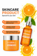 Vitamin C Face Serum & Cream Duo Hyaluronic Acid Brightening Anti-Wrinkle Set