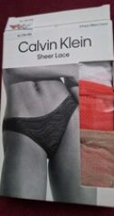 Women's CALVIN KLEIN 3 Pack Sheer Lace BIKINI Knickers Size XL