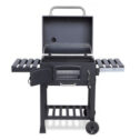 XL Smoker Barbecue Outdoor Charcoal Portable Grill Camping BBQ Wheels Side Table