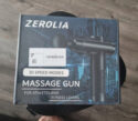 ZEROLIA Percussion Massage Gun 30 Speed Modes Handheld 4 Heads Battery Black